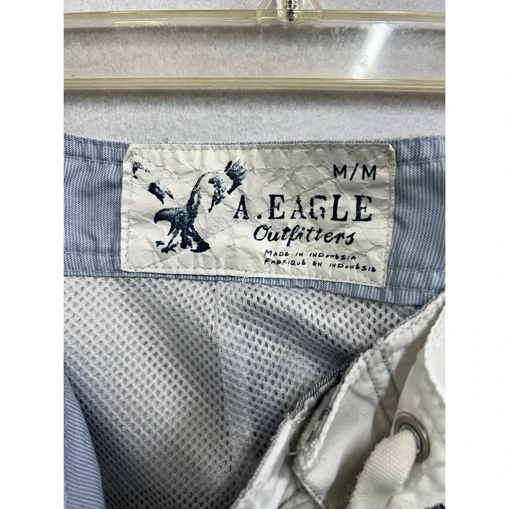 A.Eagle Outfitters Men's Plaid Board Shorts Size M Drawstring Mesh Lined Pockets